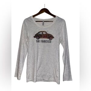 San Francisco Long Sleeve Buggy Logo Tee Shirt Women L  Casual Beachy Soft Comfy